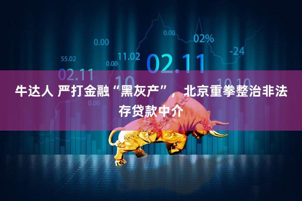 牛达人 严打金融“黑灰产”，北京重拳整治非法存贷款中介